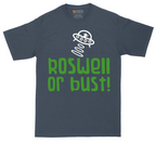 Roswell or Bust tall t-shirt for men in Heather Navy