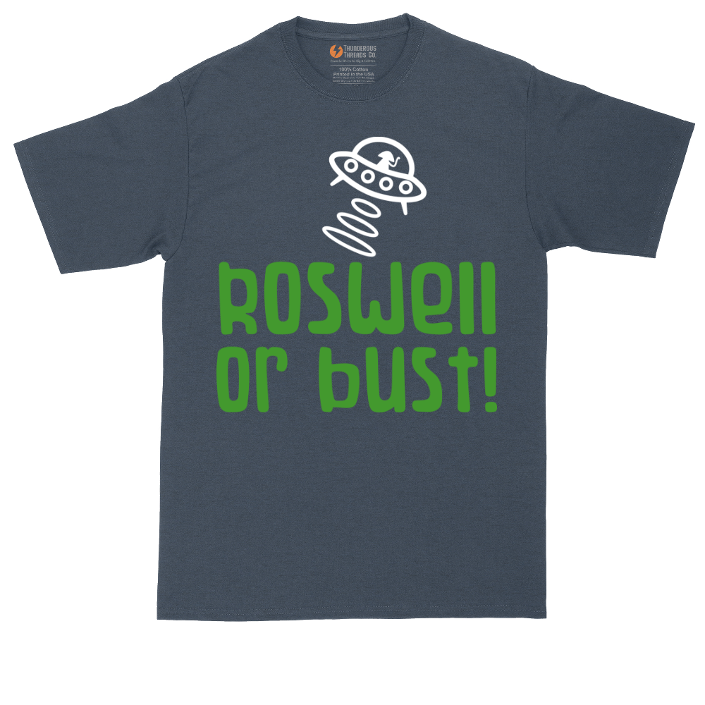 Roswell or Bust tall t-shirt for men in Heather Navy