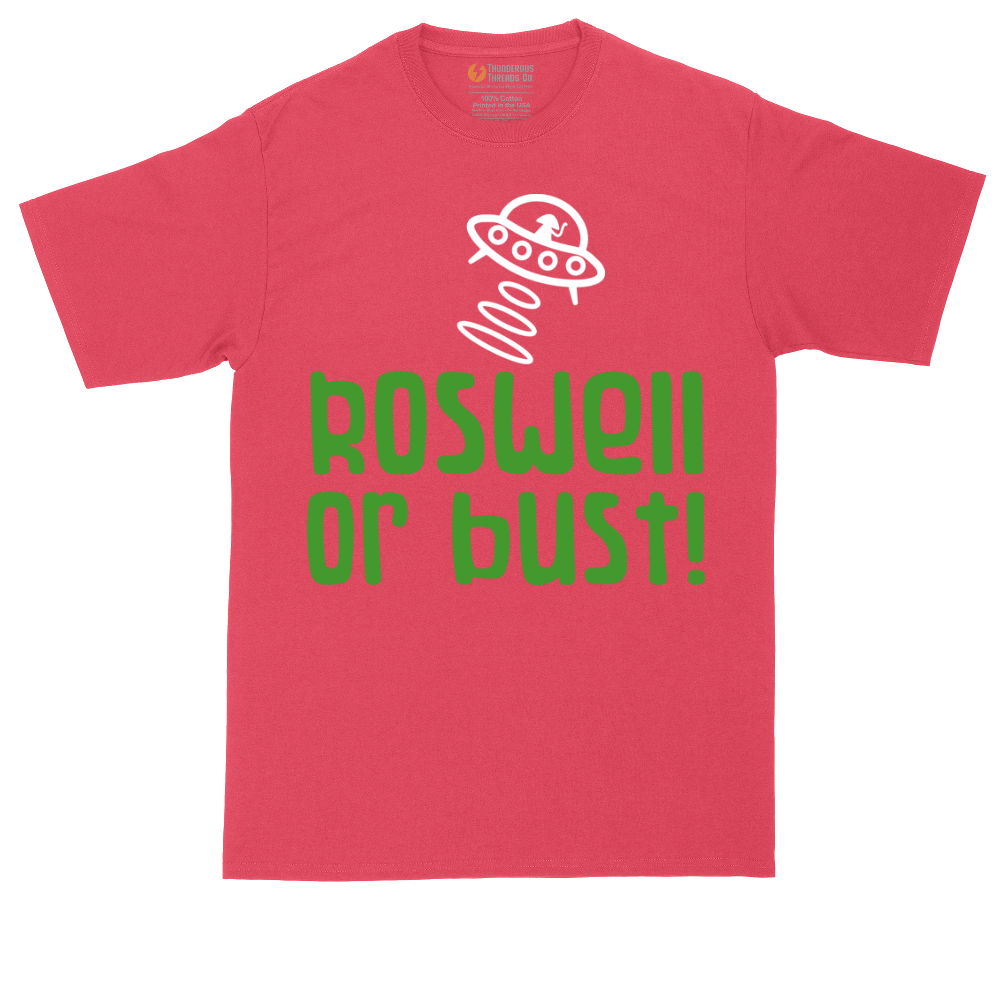 Roswell or Bust tall t-shirt for men in Heather Red