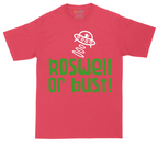Roswell or Bust tall t-shirt for men in Heather Red