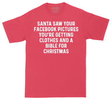Santa Saw tall t-shirt for men in Heather Red