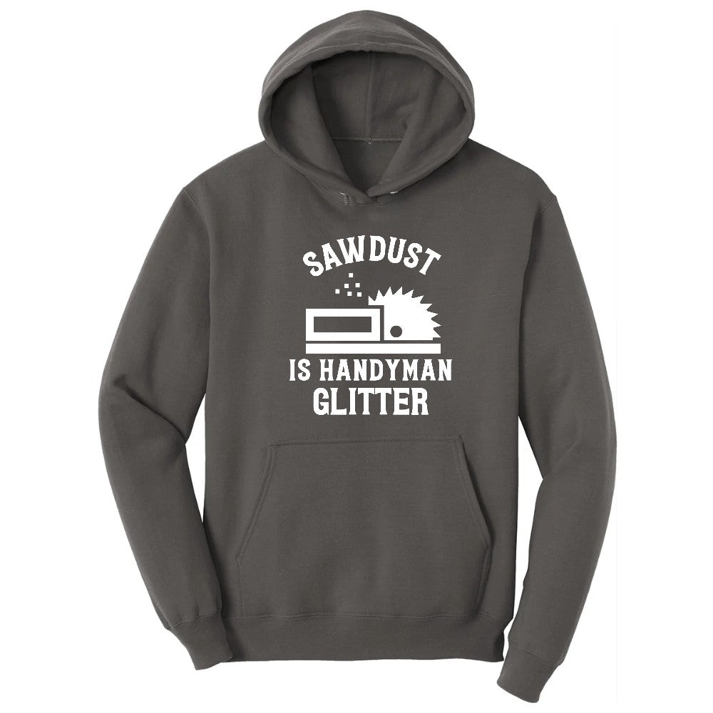 Sawdust is Handyman Glitter Hoodie - Charcoal