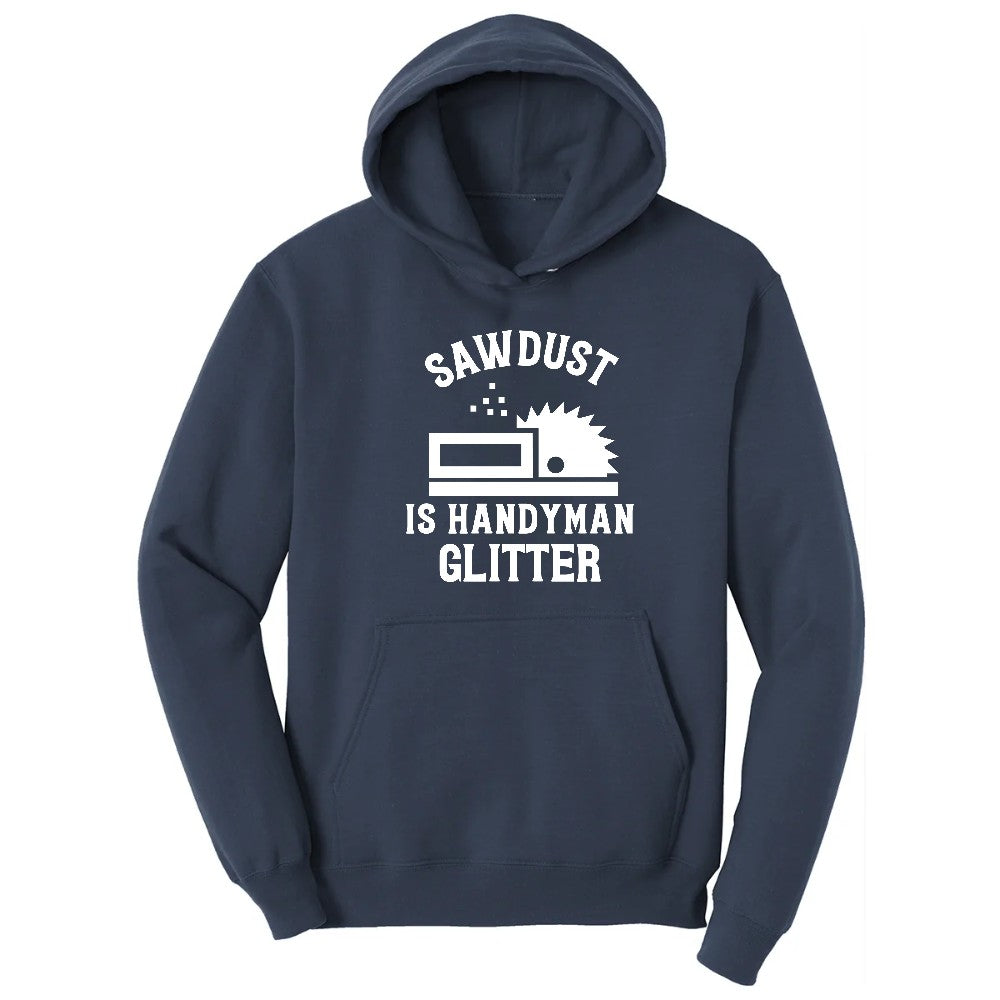 Sawdust is Handyman Glitter Hoodie - Navy