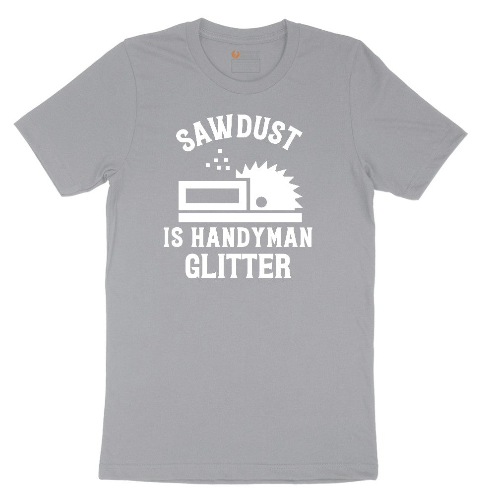 Sawdust is Handyman Glitter Short Sleeve Tee - Athletic Heather Grey
