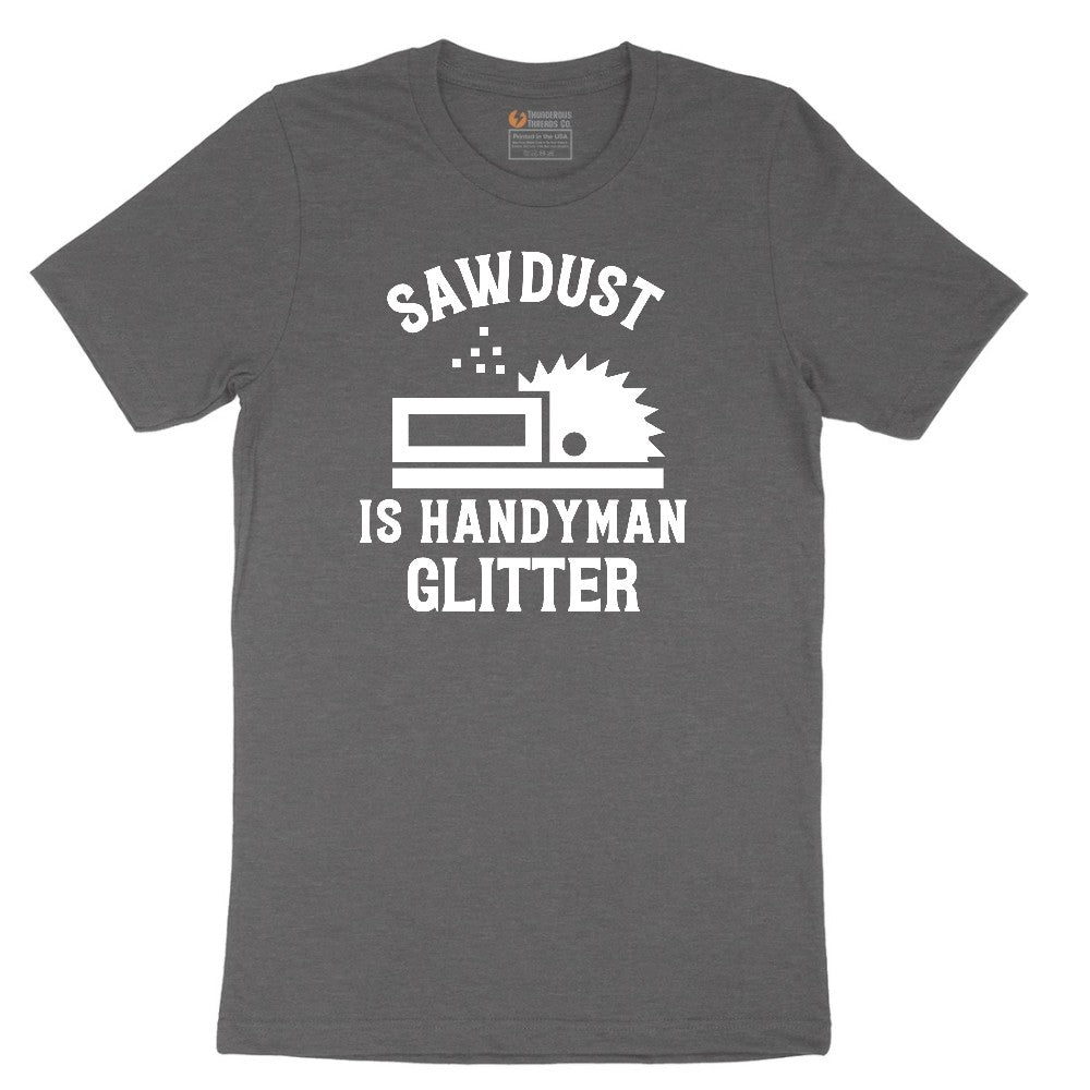 Sawdust is Handyman Glitter Short Sleeve Tee - Dark Heather Grey