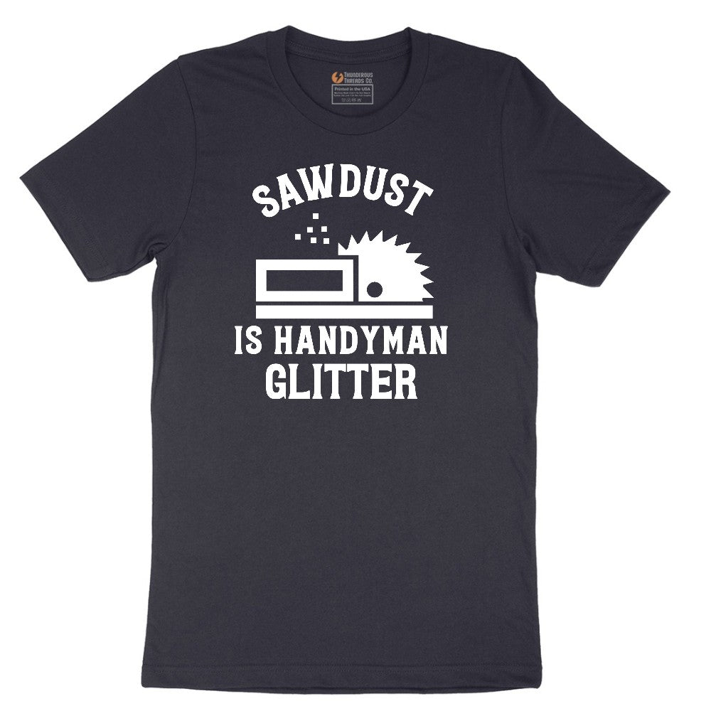 Sawdust is Handyman Glitter Short Sleeve Tee - Deep Navy