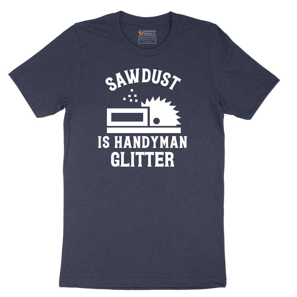 Sawdust is Handyman Glitter Short Sleeve Tee - Heather Navy