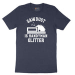 Sawdust is Handyman Glitter Short Sleeve Tee - Heather Navy