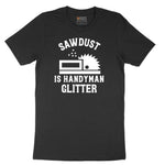 Sawdust is Handyman Glitter Short Sleeve Tee - Jet Black