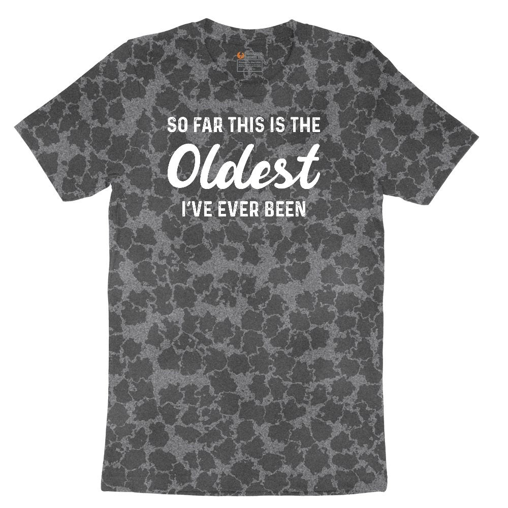 So Far this is the Oldest I've Ever Been Ladies Short Sleeve Tee - Black Leopard