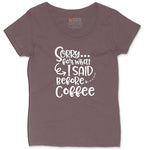 Sorry for What I Said Before Coffe Ladies Curvy Tee - Sangria Blackout