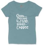 Sorry for What I Said Before Coffe Ladies Curvy Tee - Surf Blackout