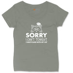 Sorry I Can't I Have Plans with My Cat Ladies Curvy Tee - Bamboo Blackout