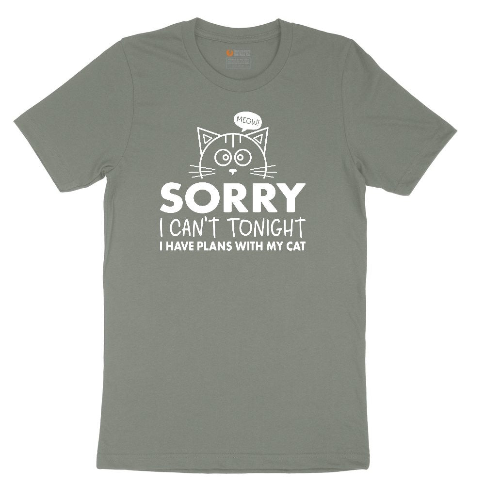 Sorry I Can't I Have Plans with My Cat Ladies Short Sleeve Tee - Bamboo Blackout