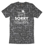 Sorry I Can't I Have Plans with My Cat Ladies Short Sleeve Tee - Black Leopard