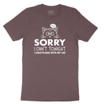Sorry I Can't I Have Plans with My Cat Ladies Short Sleeve Tee - Sangria Blackout