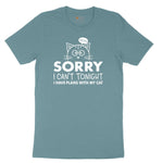 Sorry I Can't I Have Plans with My Cat Ladies Short Sleeve Tee - Surf Blackout