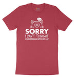Sorry I Can't I Have Plans with My Cat Ladies Short Sleeve Tee - Vintage Red