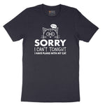 Sorry I Can't I Have Plans with My Cat Short Sleeve Tee - Deep Navy
