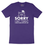 Sorry I Can't I Have Plans with My Cat Short Sleeve Tee - Team Purple