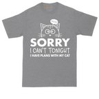Sorry I Can't I Have Plans with My Cat tall t-shirt for men in Athletic Heather