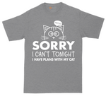 Sorry I Can't I Have Plans with My Cat tall t-shirt for men in Athletic Heather