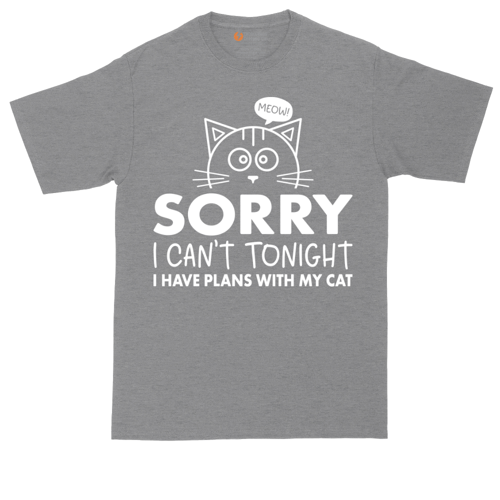 Sorry I Can't I Have Plans with My Cat tall t-shirt for men in Athletic Heather