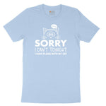 Sorry I Can't I Have Plans with My Cat Toddler Short Sleeve Tee - Light Blue