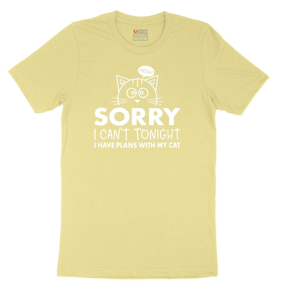 Sorry I Can't I Have Plans with My Cat Toddler Short Sleeve Tee - Yellow