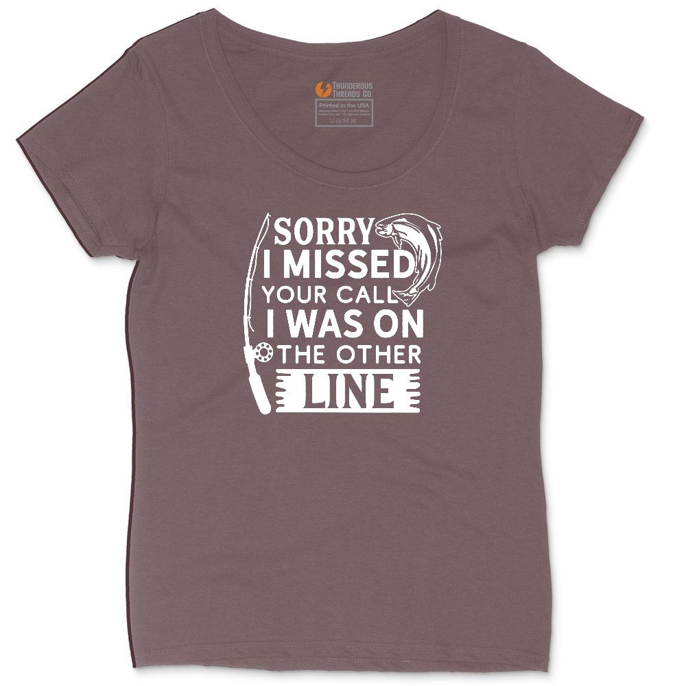 Sorry I Missed Your Call I Was on the Other Line Ladies Curvy Tee - Sangria Blackout