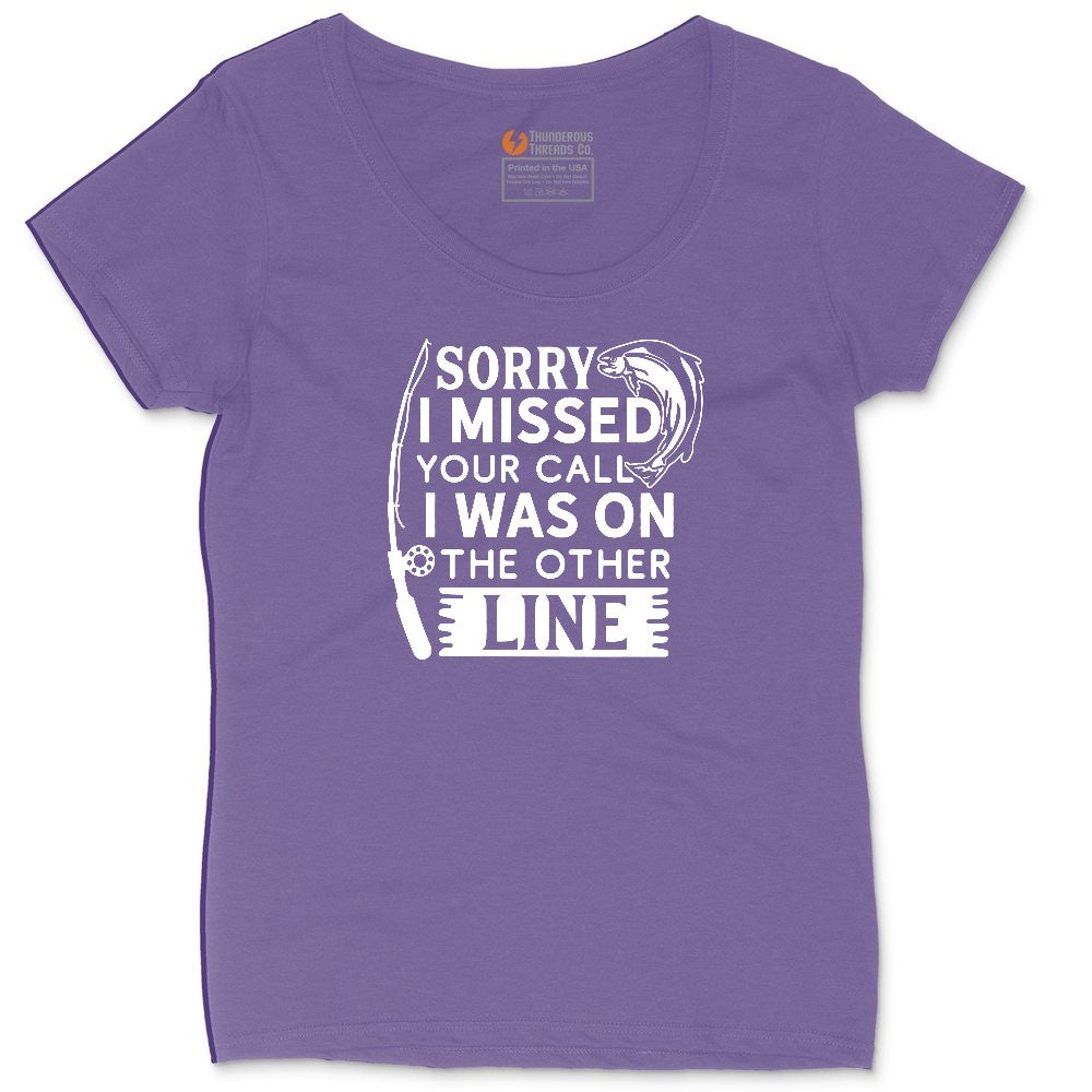 Sorry I Missed Your Call I Was on the Other Line Ladies Curvy Tee - Vintage Purple