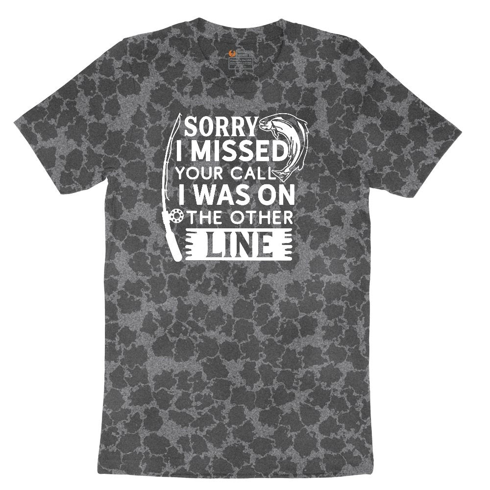 Sorry I Missed Your Call I Was on the Other Line Ladies Short Sleeve Tee - Black Leopard