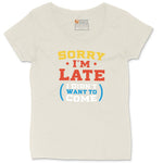 Sorry I'm Late I Didn't Want to Come Version 2 Ladies Curvy Tee - Natural Heather