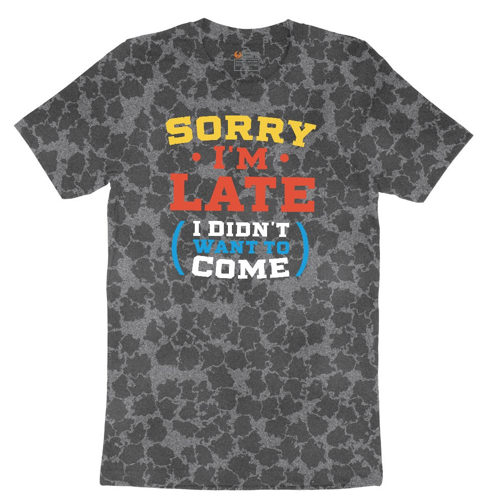 Sorry I'm Late I Didn't Want to Come Version 2 Ladies Short Sleeve Tee - Black Leopard