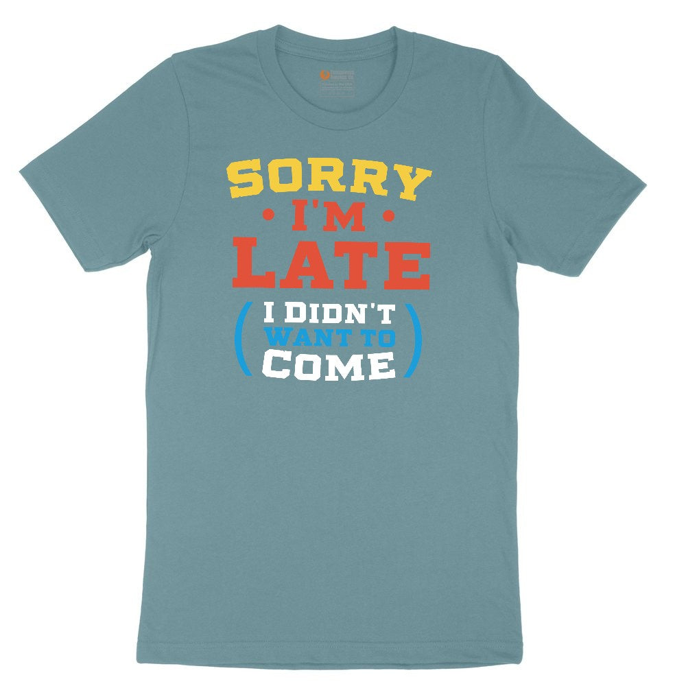 Sorry I'm Late I Didn't Want to Come Version 2 Ladies Short Sleeve Tee - Surf Blackout