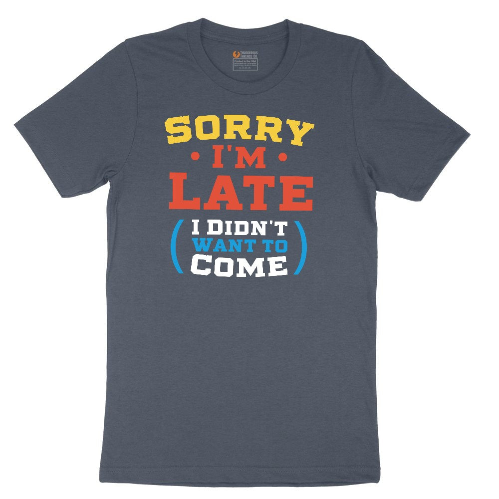 Sorry I'm Late I Didn't Want to Come Version 2 Youth Short Sleeve Tee - Heather Navy