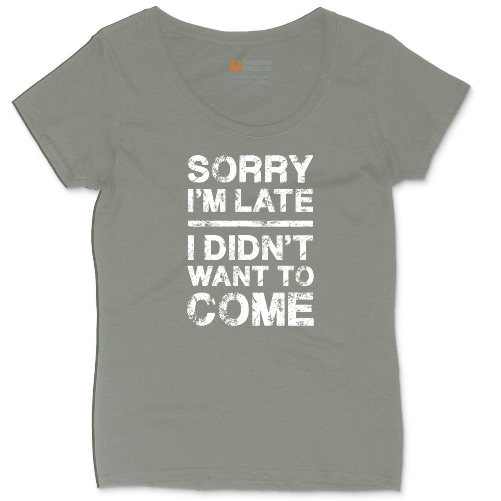 Sorry I'm Late I Didn't Want to Come Version 3 Ladies Curvy Tee - Bamboo Blackout