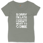 Sorry I'm Late I Didn't Want to Come Version 3 Ladies Curvy Tee - Bamboo Blackout