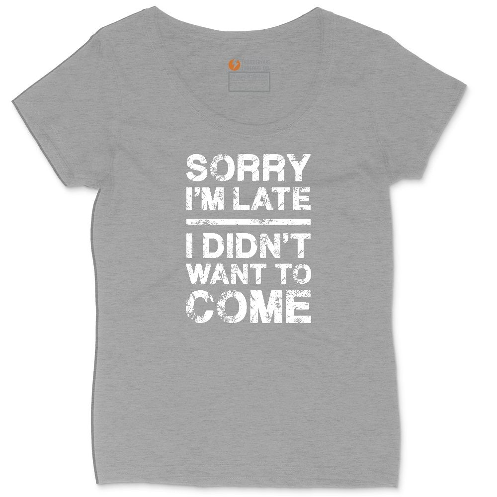 Sorry I'm Late I Didn't Want to Come Version 3 Ladies Curvy Tee - Granite Heather