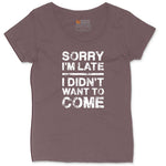 Sorry I'm Late I Didn't Want to Come Version 3 Ladies Curvy Tee - Sangria Blackout