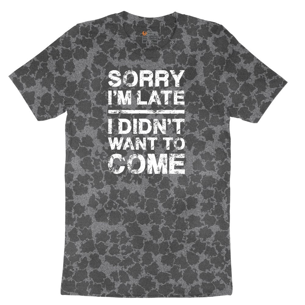 Sorry I'm Late I Didn't Want to Come Version 3 Ladies Short Sleeve Tee - Black Leopard