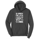 Sorry I'm Late I Didn't Want to Come Version 3 Youth Hoodie - Dark Heather Grey