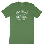 Sorry I'm Late My Cat was Sitting on Me Youth Short Sleeve Tee - Athletic Kelly