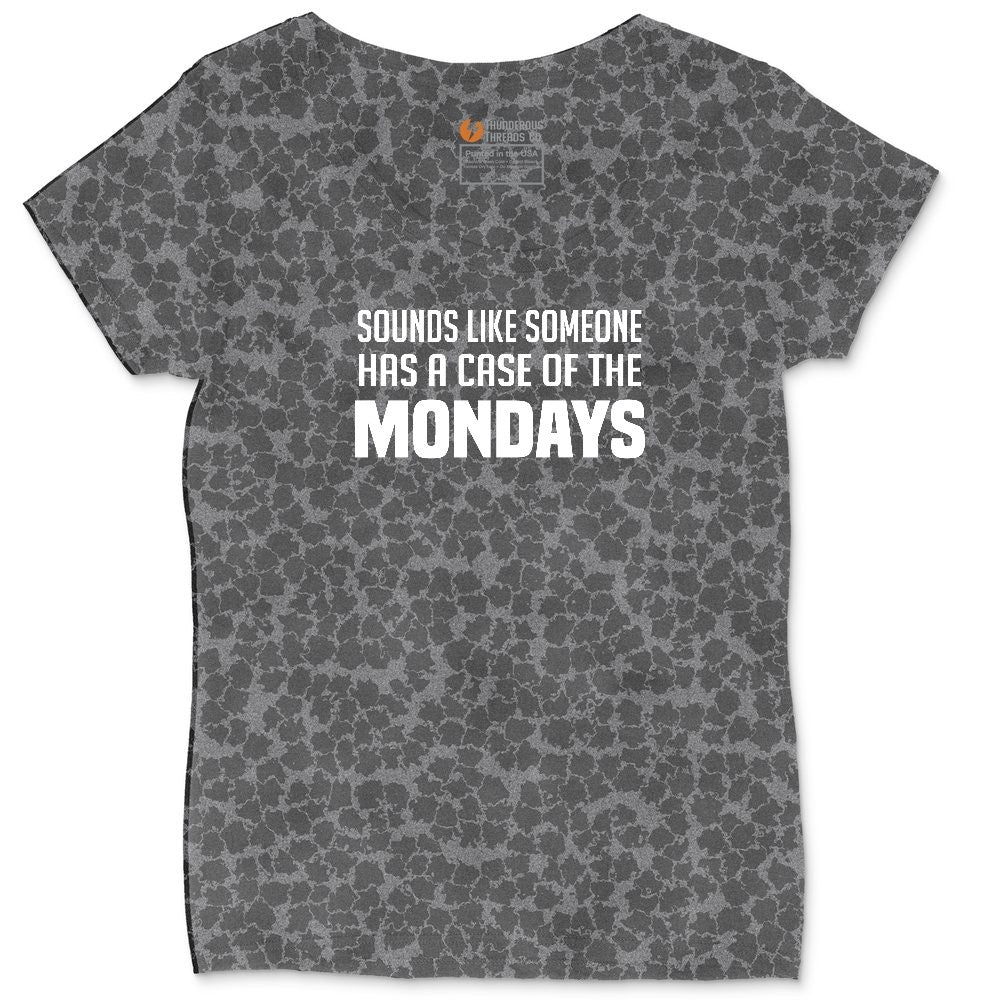 Sounds Like Somebody has a Case of the Mondays Ladies Curvy Tee - Black Leopard