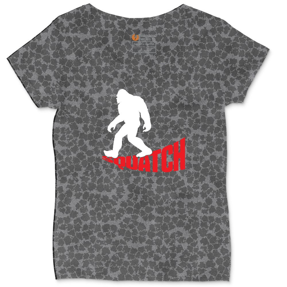 Squatch Ladies Curvy Tee - Black Leopard