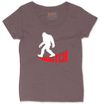 Squatch Ladies Curvy Tee - Sangria Blackout