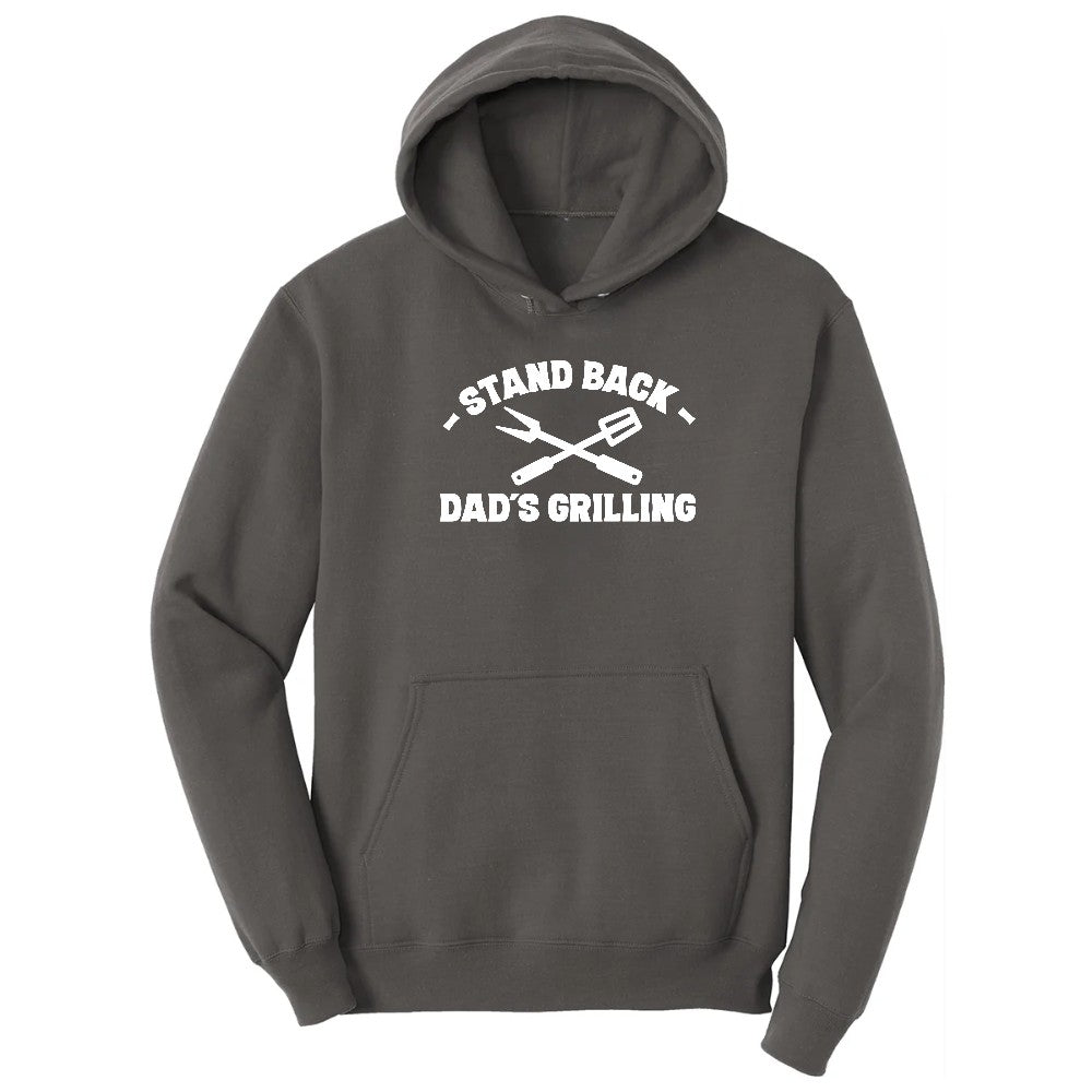 Stand Back Dads Grilling Hoodie - Charcoal