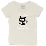 Stressed Cat Everything is Fine Ladies Curvy Tee - Natural Heather