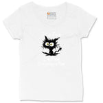 Stressed Cat Everything is Fine Ladies Curvy Tee - White