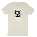 Stressed Cat Everything is Fine Ladies Short Sleeve Tee - Natural Heather